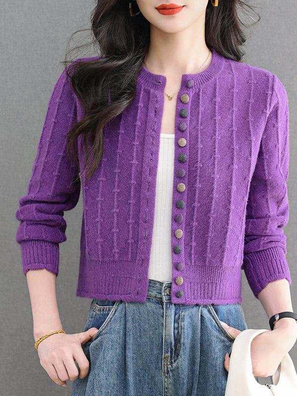 Counter Brand Women's Wool Knit Cardigan Short Jacket - Loose Fit, Autumn/Winter 2025 Style