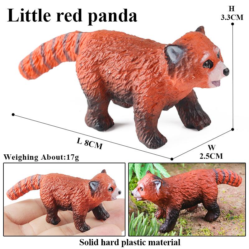 Oenux Simulation Wild Figurines Lesser Panda Raccoon Lemur Model Action Figures Forest Animals Home Education Kids Toy Gift