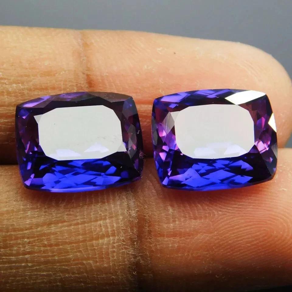 Certified Natural Purple Tanzanite A+ Cushion Cut 16 Ct Beautiful Gemstone