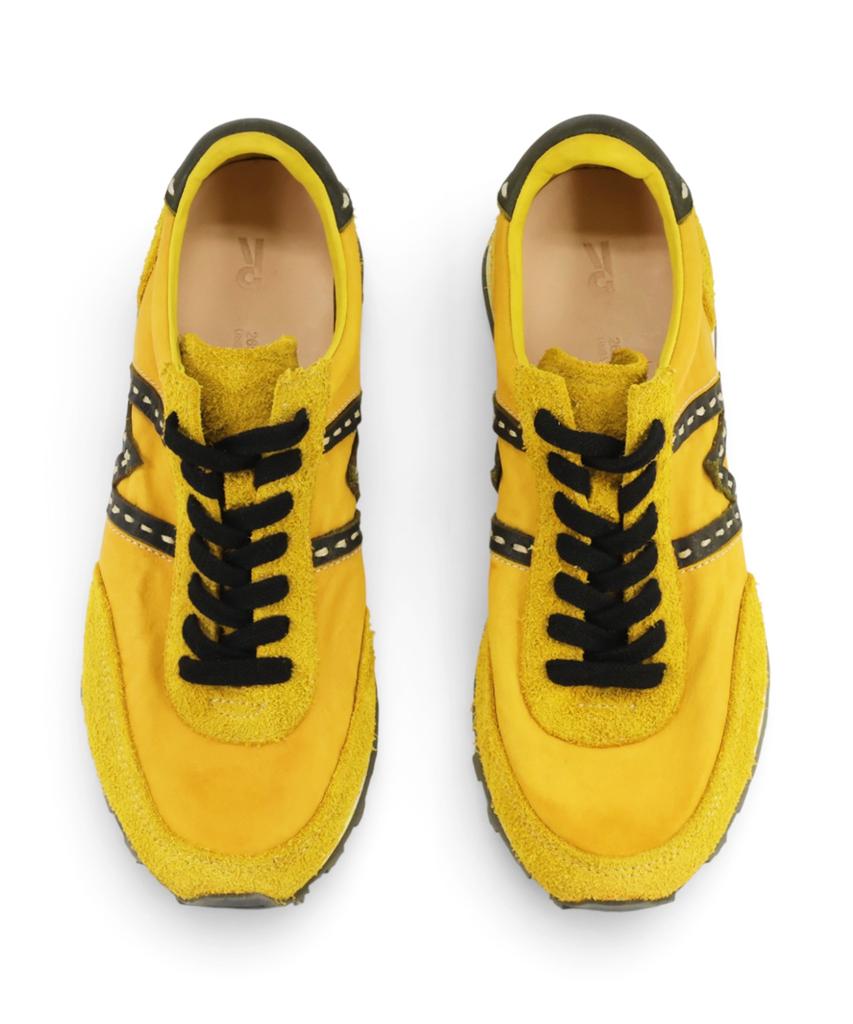 Yase [Deerskin, Kangaroo Leather] Wsr-7 Vintage Jogging Sneakers Yellow