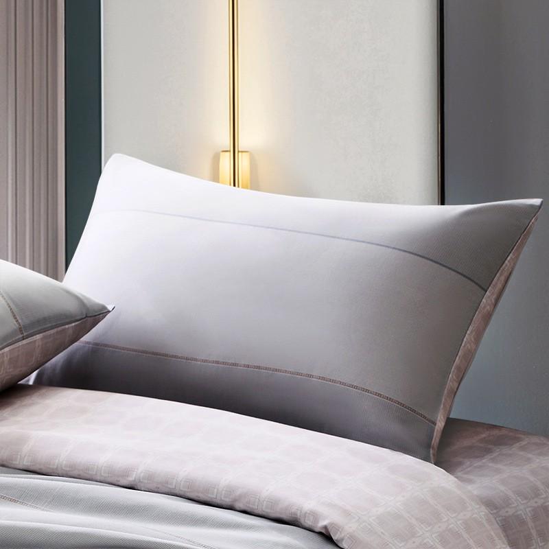 2-Pack 100% Cotton Pillowcases 48x74cm Plain Solid Color Bedding Students Home Use Soft Satin Weave