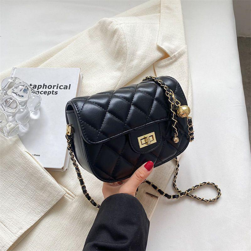 Wholesale high-end small bag women's 2025 new trendy fashion shoulder bag foreign-style texture diamond chain messenger bag
