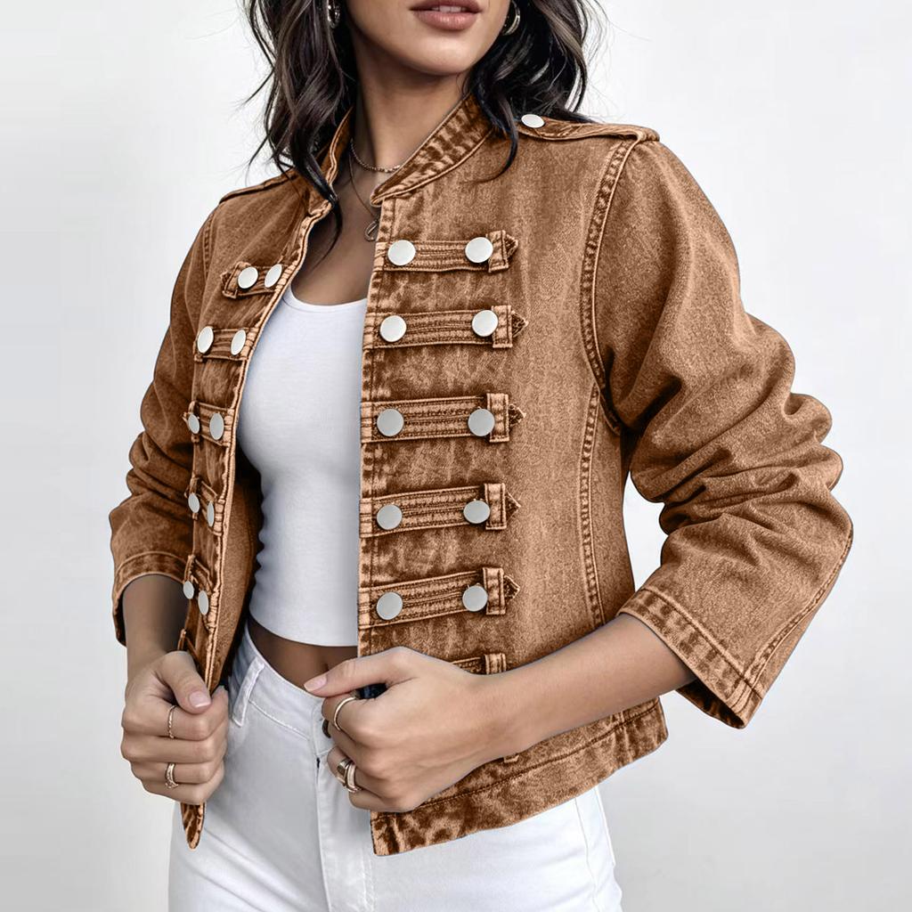 Women's Casual Long Sleeve Denim Jacket for Everyday Wear
