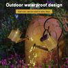 Solar Watering Can Light Outdoor Garden Art LED String Light Hanging Kettle Lantern Pathway Patio Decorative Lamp Stake Light