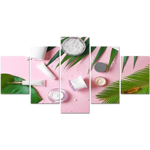 No FrameCanvas Painting 5 Pieces Beauty Salon Nail Polish Flower Poster HD Print Picture Living Room Decor Home Modular Wall Art