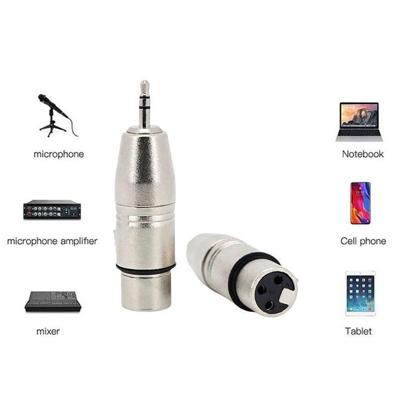 3 Pin xlr male Female Jack to 3.5mm Female & Male 1/8" TRS Mini Female Stereo Microphone Audio Adapter Converter Connector