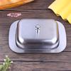 Retro French Stainless Steel Butter Dish with Lid - Kitchen Storage Box Butter Tray Dessert Tray Tableware for Home