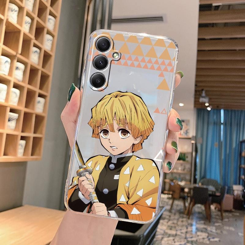 Anime Cartoon vzorované měkké průhledné silikonové pouzdro pro Samsung A55 M35 S24 Xiaomi Redmi Note 13 Poco C65 iPhone fotoaparát nárazuvzdorný ochranný kryt