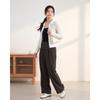 IEF Women's High-Waisted Wool-Blend Wide-Leg Trousers
