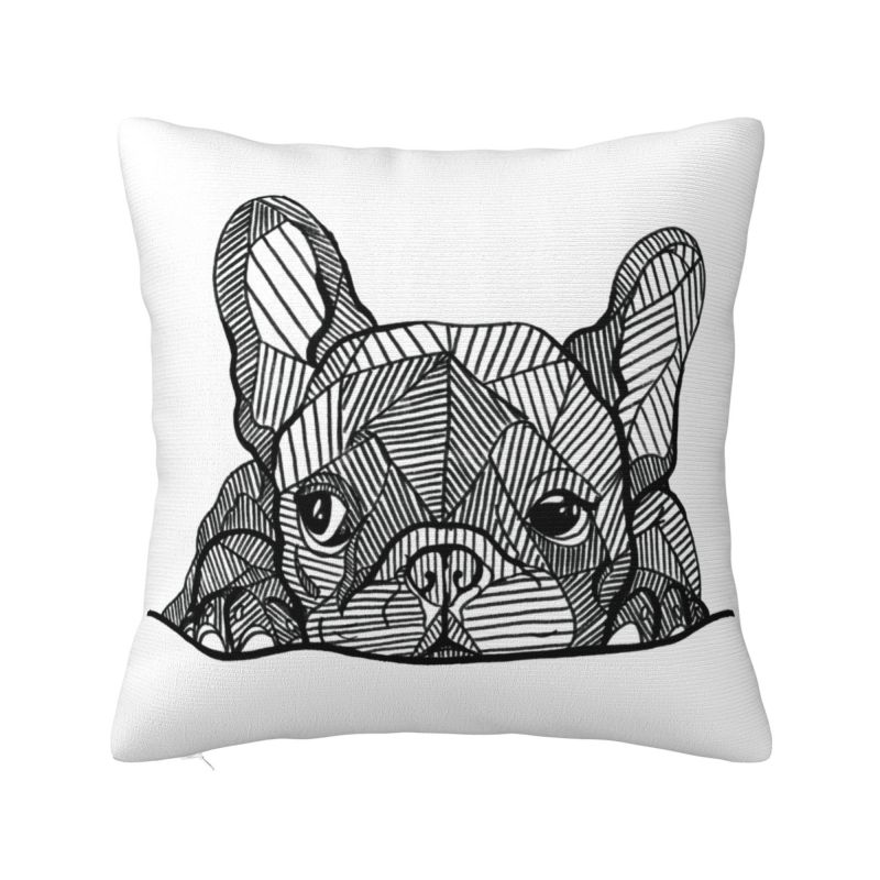 French Bulldog Cushion Cover 45x45cm Frenchie Dog Velvet Luxury Throw Pillow Case for Sofa
