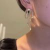 Simple super fairy temperament crystal bow fringed stud earrings female versatile girl design earrings earrings