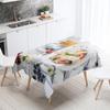 Food Print Tablecloth Stain Resistant Waterproof Rectangular  Kitchen Restaurant Table Decoration Home Decor