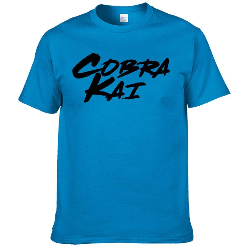 100% Cotton T Shirt Men's Summer Short Sleeve  Tshirt Fashion Casual T-shirt Cobra Kai Print Tshirt Homme Hombre F67