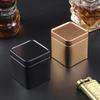 Mini Square Tin Sealed Tea Caddy Airtight Small Storage Jar for Coffee Beans Spices Home Kitchen Countertop Use