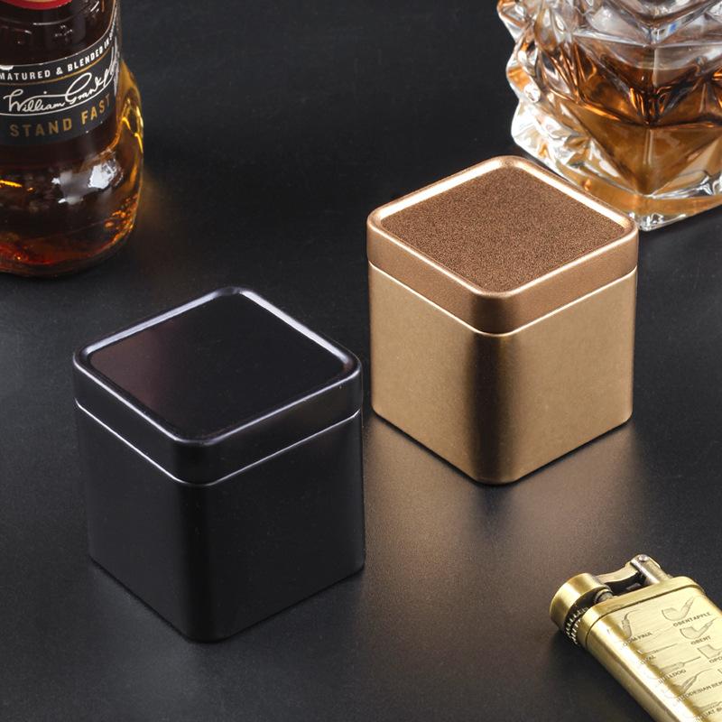 Mini Square Tin Sealed Tea Caddy Airtight Small Storage Jar for Coffee Beans Spices Home Kitchen Countertop Use
