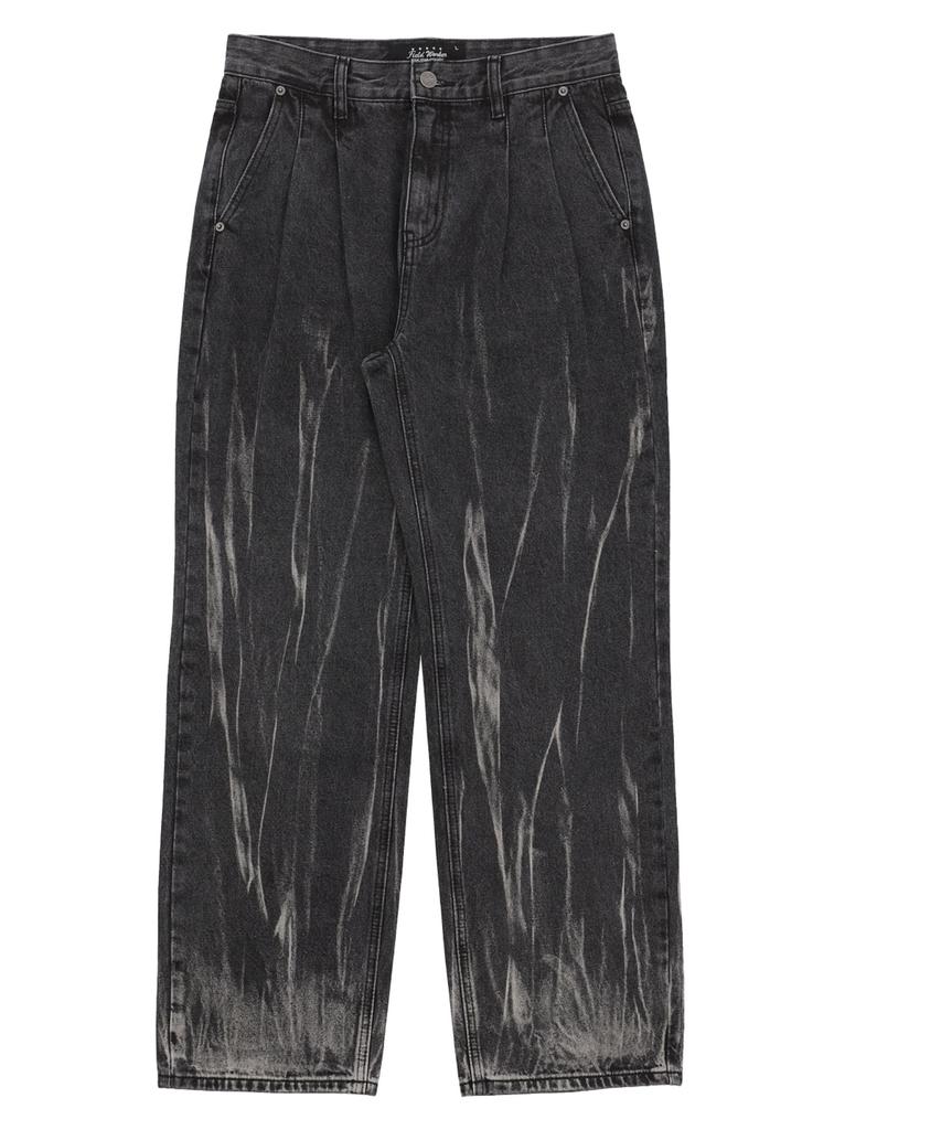 FIELDWORKER Siwa Two Tuck Wide Denim [Black]