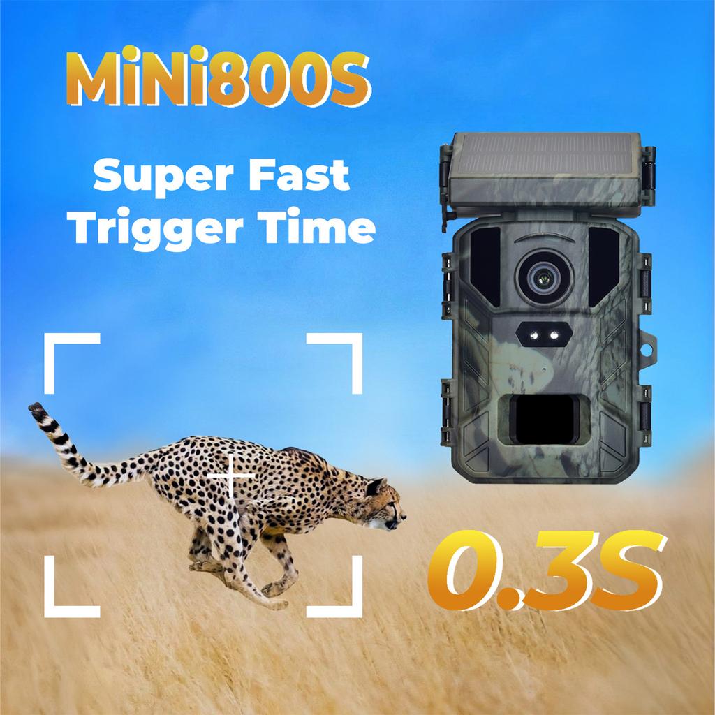 Trail Camera with Solar Panel 50MP 4K High Definition Night Visible 120 degrees  Wide Angle 65ft Detection for Outdoors