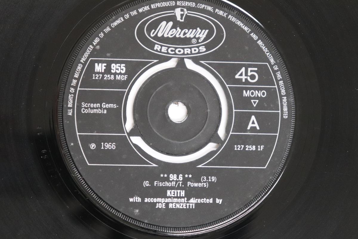 

7inch Record KEITH - 98.6 MF955 Mercury 1966 UK Rock Used