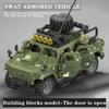 The 2025 New Warrior Armored Car Assembled Building Blocks, Brick Boy Car Toy Model, Military Enthusiasts Gift, Hummer Police
