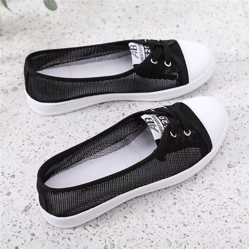 New low-top canvas shoes female student flat casual shoes sports casual board shoes lazy little white shoes