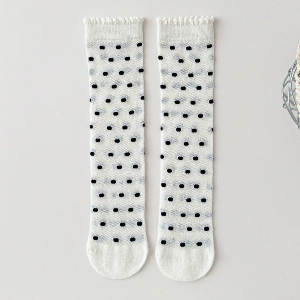 Thin School Uniform Socks Bowknot Princess Calf Socks Cute Girls Knee High Socks for Kids