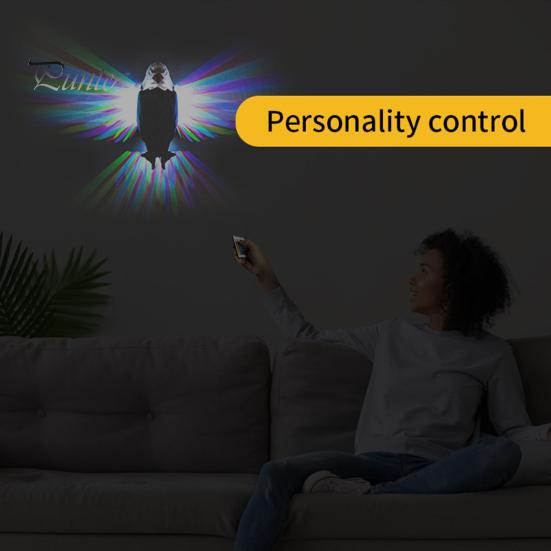 

Настенный светильник Bald Eagle с дистанционным управлением, не мерцающий, простая установка, работающий от батареек, магнитный настенный светильник Eagle чёрный