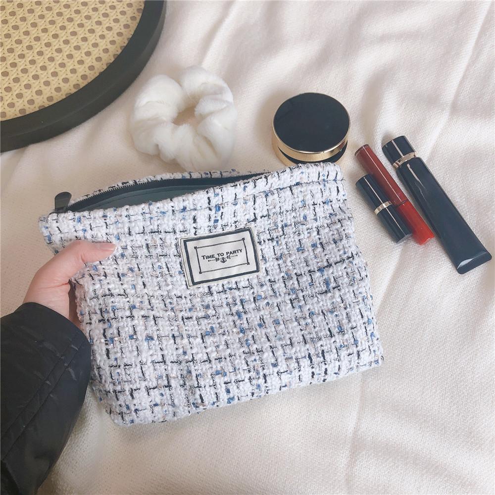 621 Portable Canvas Cosmetic Bag Makeup Bag Large Capacity Travel Toiletry Bag Accessories Organizer Pouch