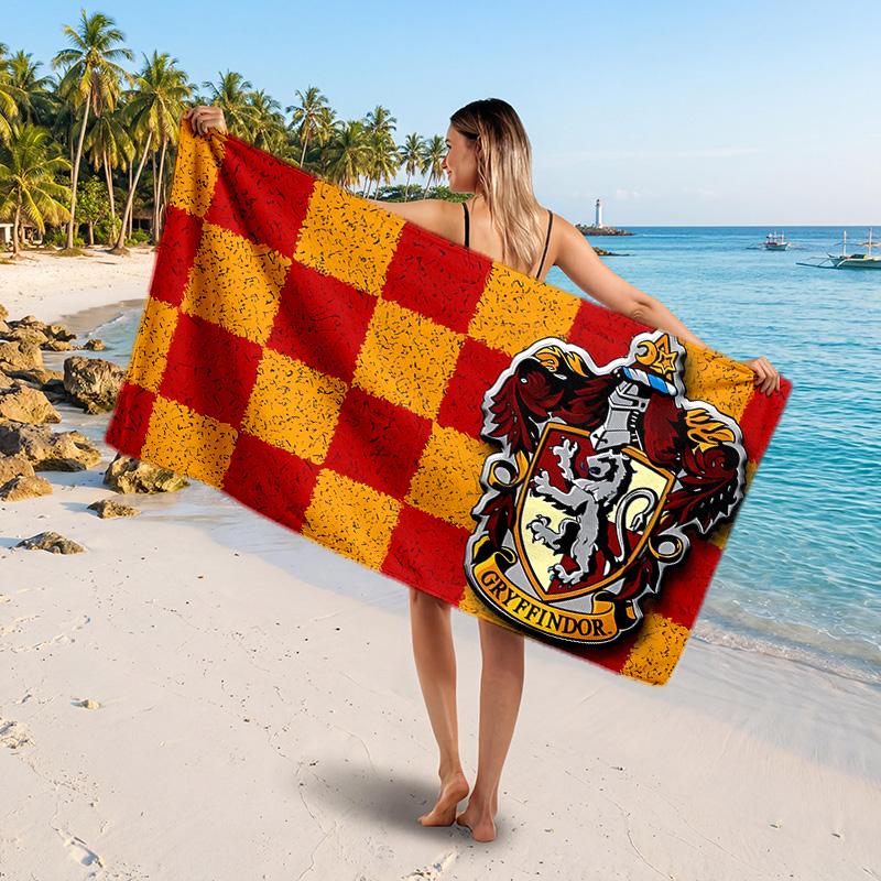 Harry Potter Printed Swim Towel, Portable Water Absorbent Towel for Beach Camping Daily Bathroom Use