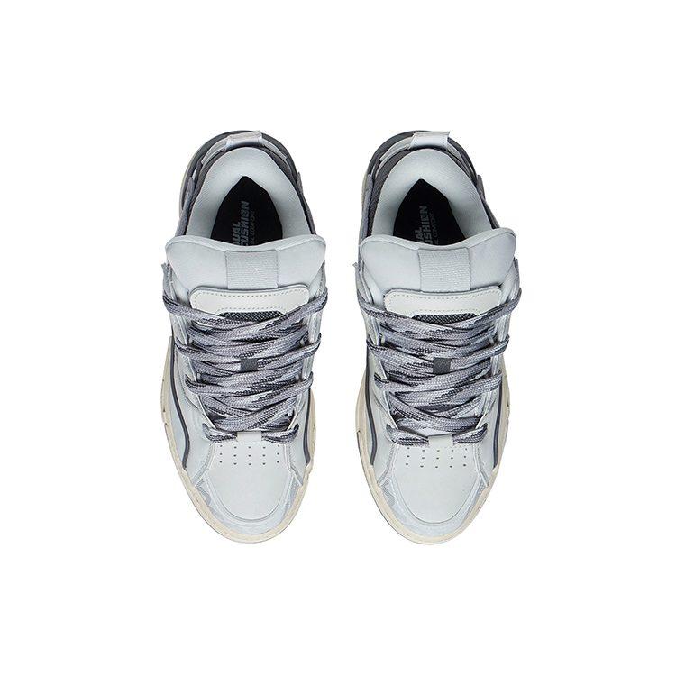 Li Ning Golden Textile, Synthetic Leather Sports Slip Resistant Cushioning Abrasion Resistant Low Top Skateboard Shoes AECS074-1