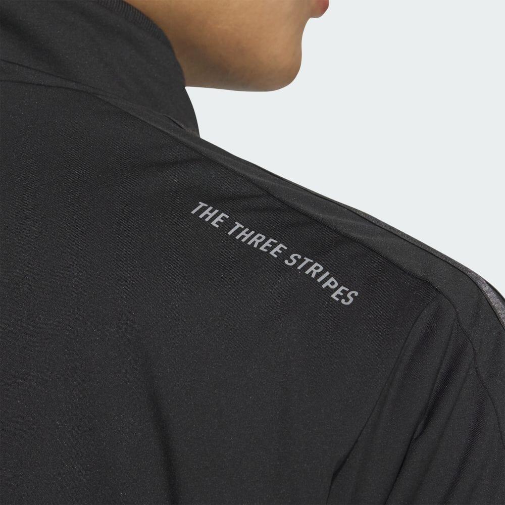 Adidas Striped Zip Windbreaker Jacket Men Jackets Black IM6434
