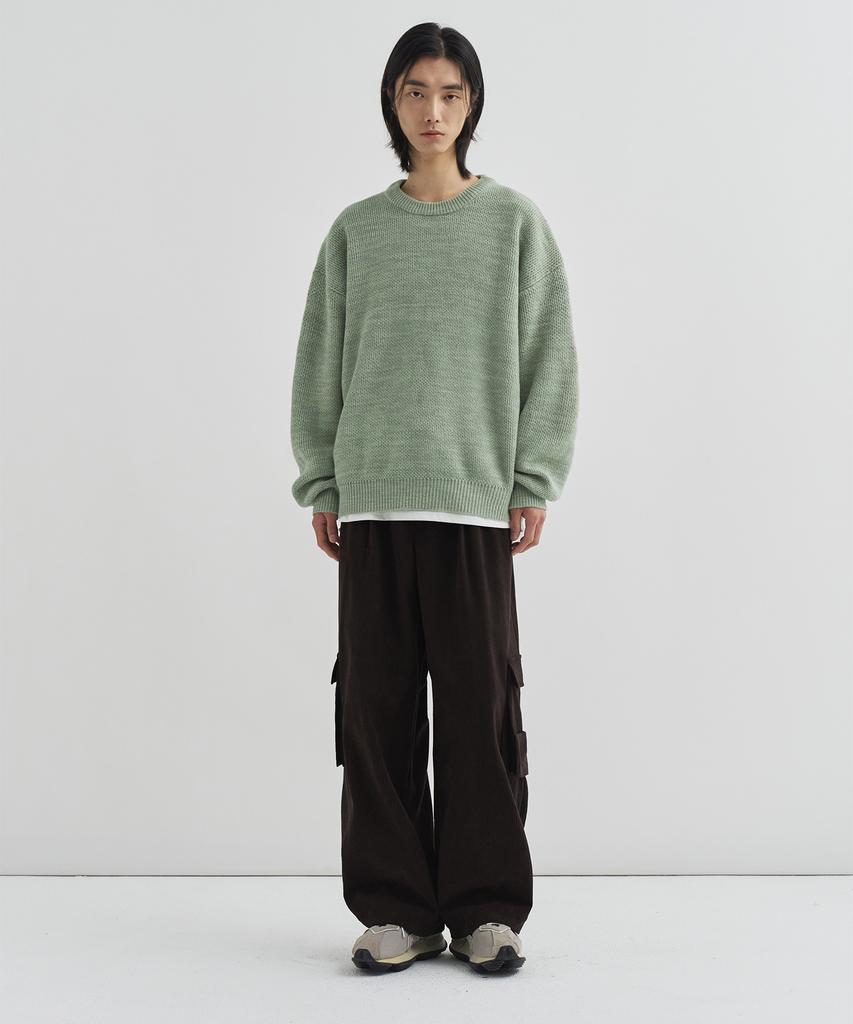 DRAW FIT Layered Cargo Pocket Corduroy Pants [Brown]