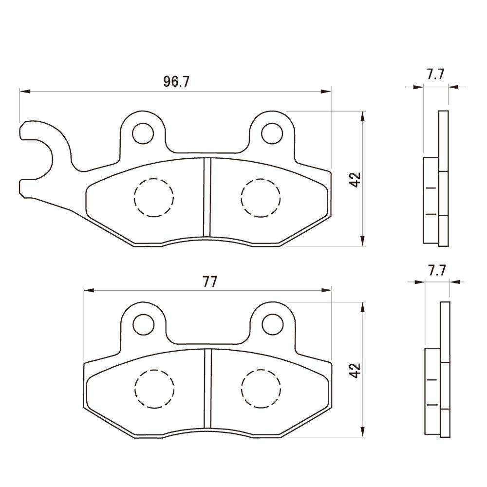 Daytona Motorcycle Brake Pad Red Pad (Semi Metal Pad) TT250R (93-99) DT230 Lanza (97-99) KLX230 (20-21) D-Tracker 125 (10-15) etc. Front 79829 Se