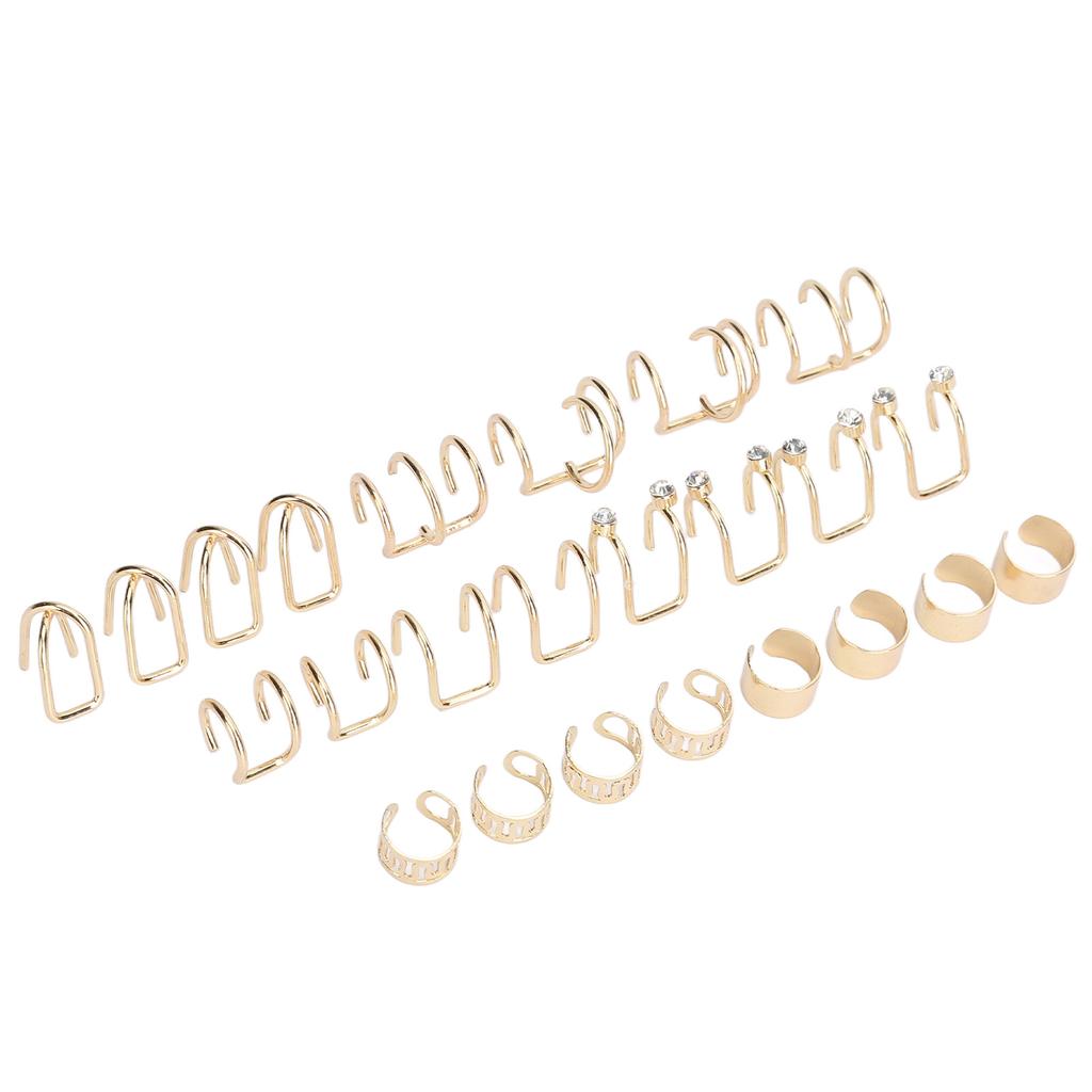 48Pcs Ear Cuff Non Piercing Colorfast Rugged Lightweight Stylish Braid Beads Hair Jewelry for