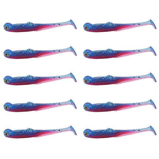 

10 шт. Рыболовные приманки Мягкие приманки Реалистичный вид Естественная игра T-образный хвост Искусственные приманки Свимбейты Рыболовные снасти