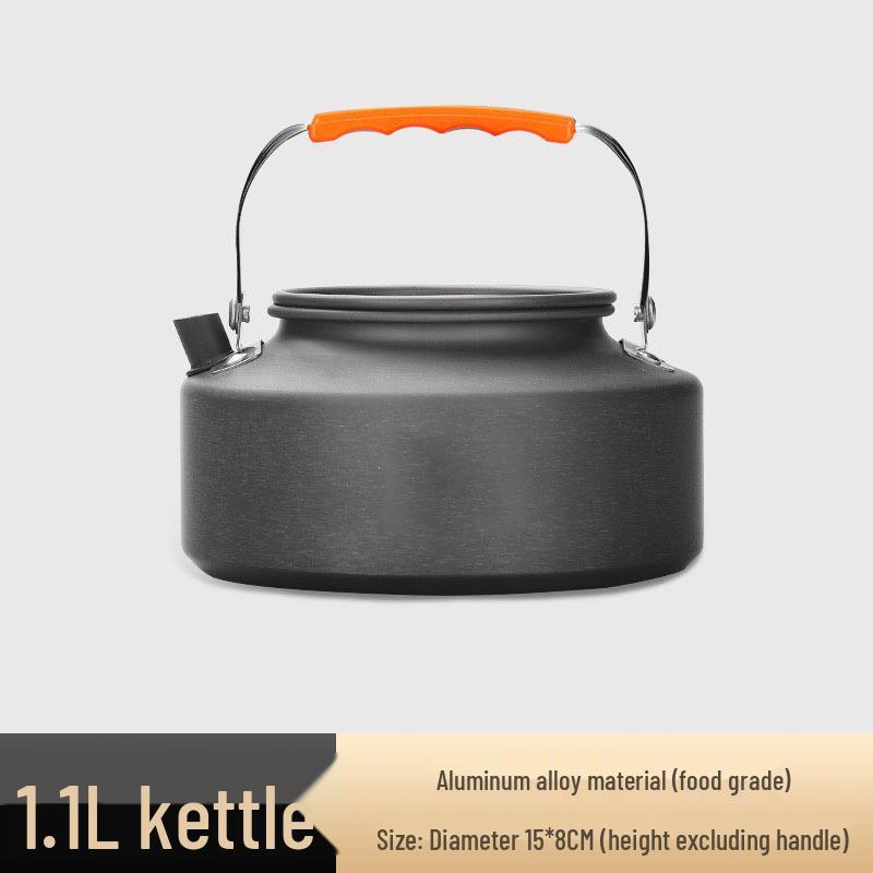 Portable Camping Cookware Set: Outdoor Pot, Cassette Stove, Hanging Pot, Picnic Tableware, and Cooking Utensils.