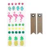 3D Stickers - GRAINE CREATIVE - Pink Flamingos and Pineapples - 30 Pieces - Kraft Labels - Mixed