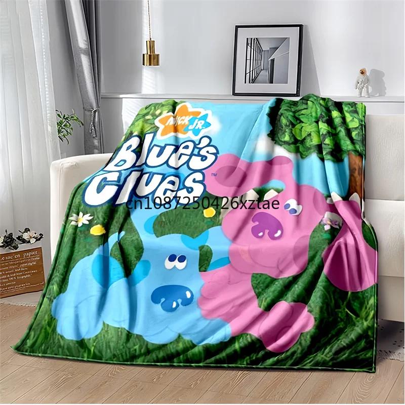 Blue’s Clues Blauer Hund Zeichentrick Decken, Weiche Warme Überwurfdecke, für Badezimmer Schlafzimmer Wohnzimmer Sofa Bett Auto, Geburtstagsgeschenk