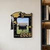 Wooden Photo Frame, Standard Size Graduation Picture Display, Black Gold with Rear Stand, Grad 2026 Picture Holder for Graduation Keepsake