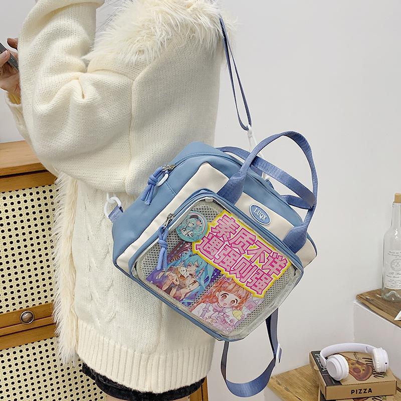 Transparente Aufbewahrungstasche mit großem Fassungsvermögen, neue Umhängetasche, süße zweidimensionale Umhängetasche, Rucksack.