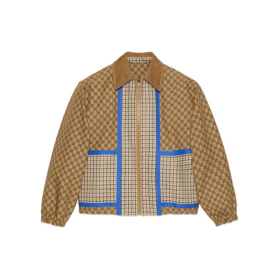 Gucci Reversible Checked Cotton Jacket Jackets & Coats Men's Brown 742829-ZANWQ-2399