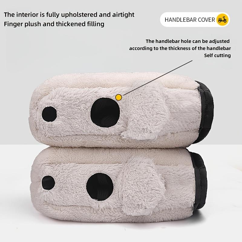 Motorcycle Handlebars Heavy-Duty PU Leather Thick Warm Grip with Buckle Strap Closure