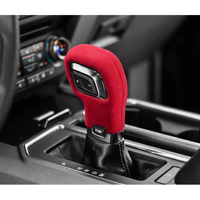 

New Anti Fur Leather Gear Shift Knob Cover For Ford SVT Raptor F150 2015 2016 2017 2018 Gear Ball Protector Case червоний