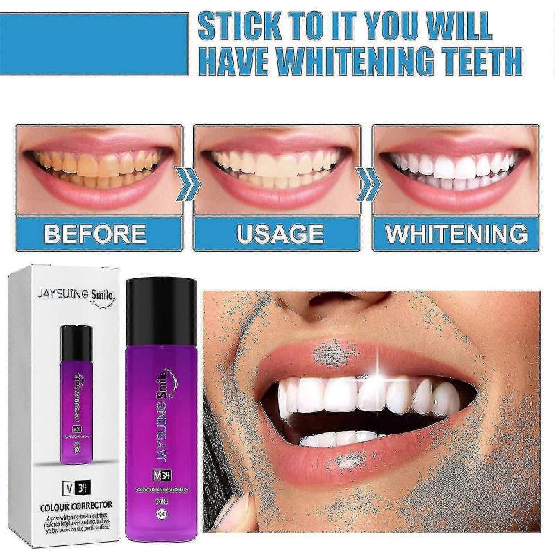 Jaysuing Teeth Whitening Essence Whitening Teeth Oral Cleansing Teeth Stains Tartar Plaque Removal Brightening Teeth Care