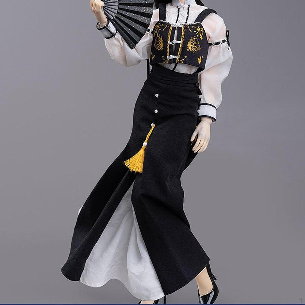 1/6 Top and Skirt Oufit Chinese Traditional Hanfu Costume Fashion Retro Outfit for 12'' Female Dolls