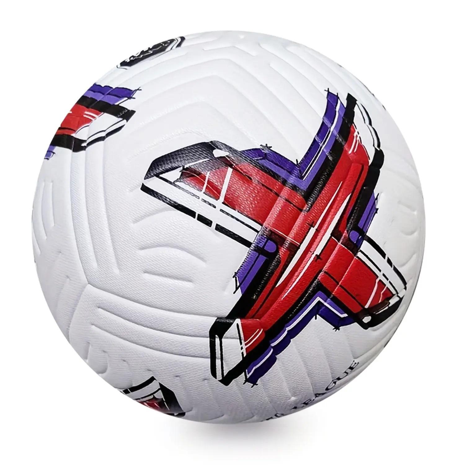 Premier League No. 4 World Cup Football Machine Sewn Leather Pu Hot Fit Thickened Explosion-Proof No. 5 Reflective Luminous Football No. 4 ball (5-7 people system) красный