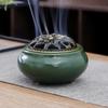 Celadon Ceramic Incense Burner - Antique Style, Small Size, Ice Crack Kiln, Sandalwood Incense Holder.