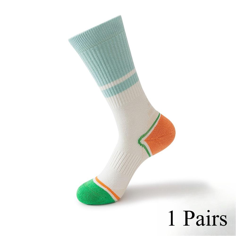 

Kave New Women S Socks Retro Fashion Double Cotton Middle Tube Sock Multicolor Striped School Girls Skateboard Sports Socks One Size