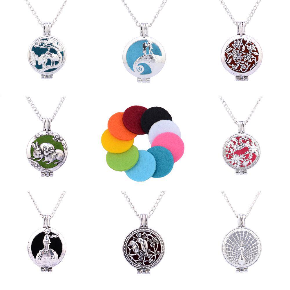 1pcs Antique Argent Médaillon Pendentif AROMATIQUE Huile Essentielle Diffuseur À faire soi-même Collier