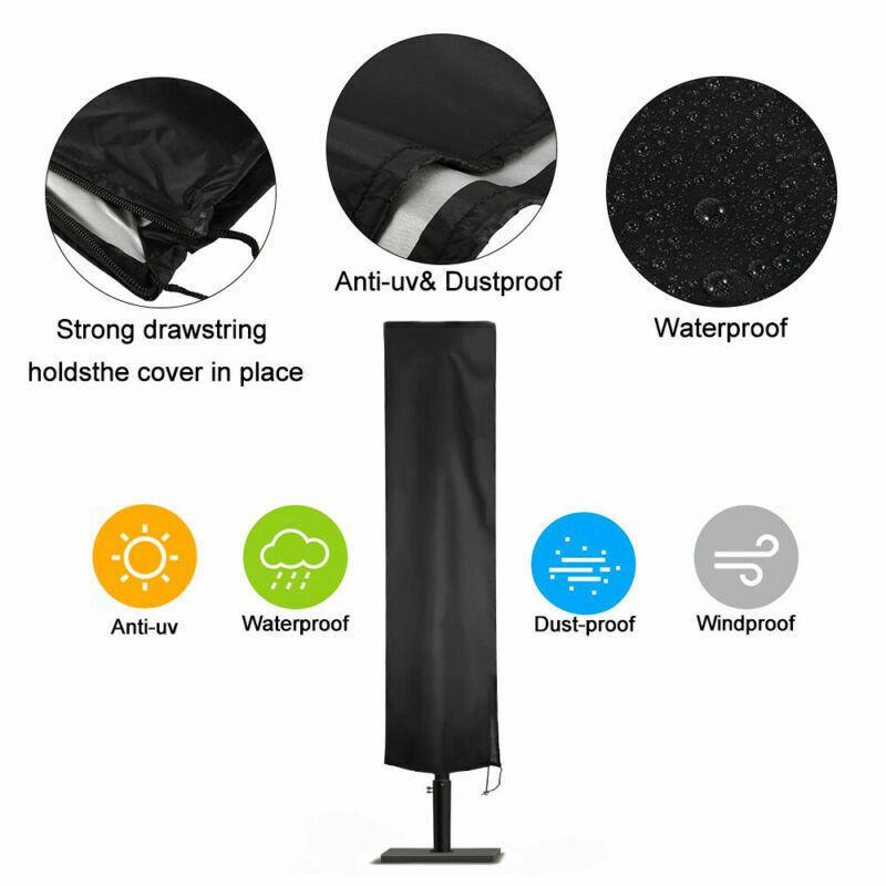 Durable Polyester Outdoor Umbrella Cover Waterproof Windproof Black Oxford Fabric