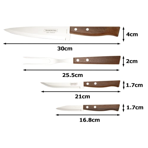 TRAMONTINA BBQ Cutlery Set of 4 (Plastic Pack) Traditional